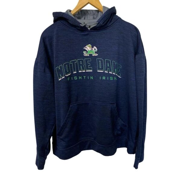 Notre Dame Fighting Irish Hoodie Men Large Blue Pullover Sweatshirt - Picture 1 of 9